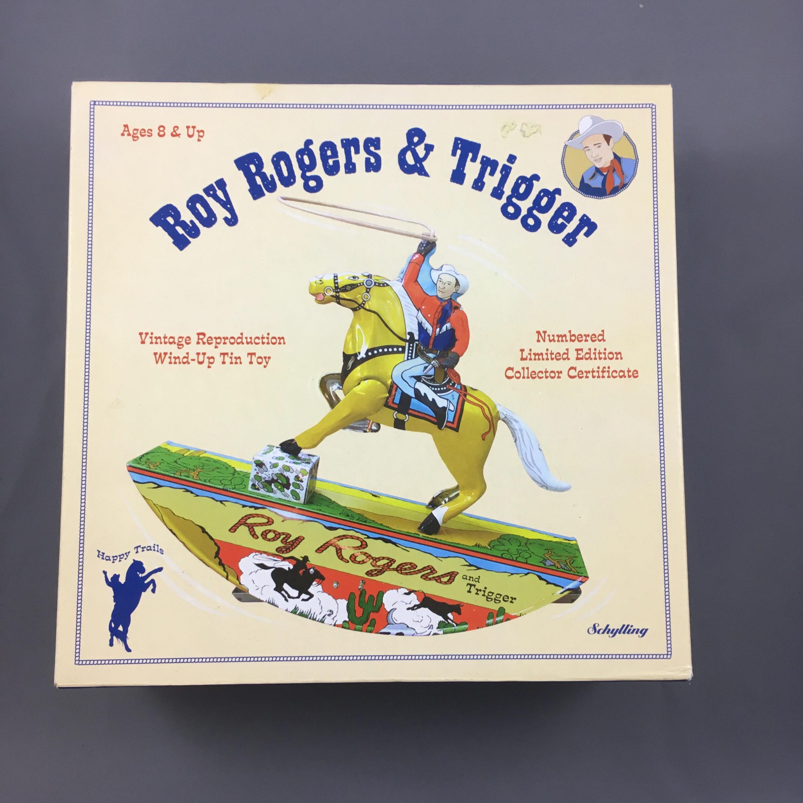 Roy Rogers & Trigger – Vintage Reproduction Wind-Up Tin Toy – Bored ...