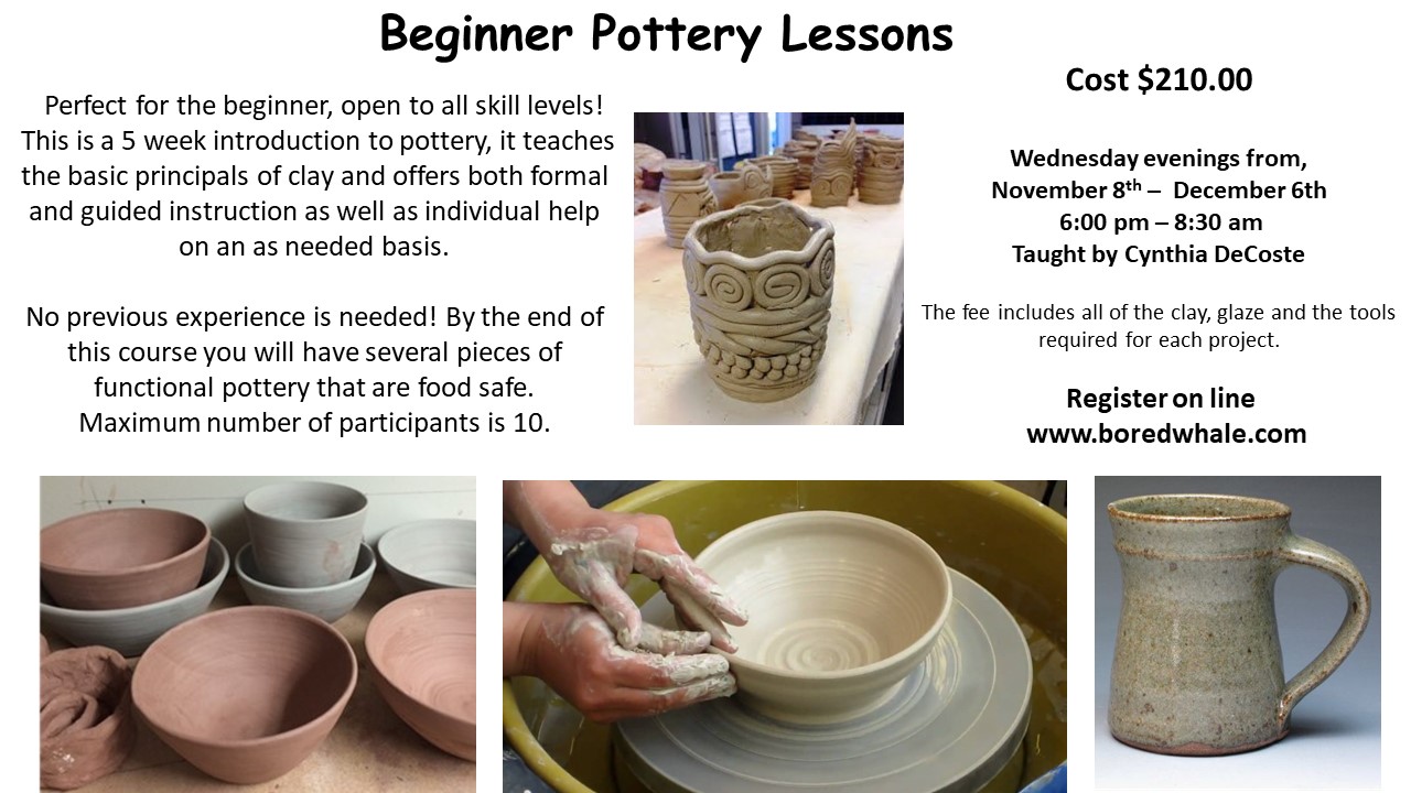 Beginners Pottery Nov 8th – Dec 6th